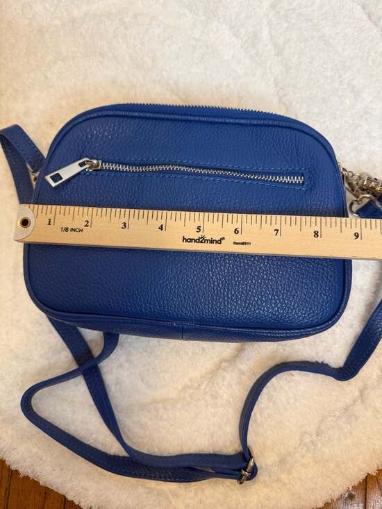 Genuine Blue Leather Adjustable Crossbody Bag Shoulder Strap Half Inch - , - Picture 6 of 8